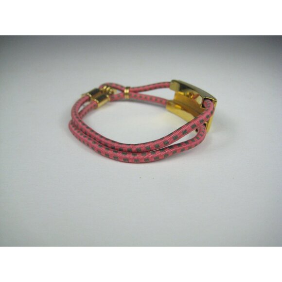 Juicy Couture Pink Goldtone Bracelet Adjustable Cord WORN - Picture 4 of 11
